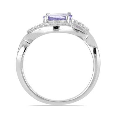 NATURAL TANZANITE GEMSTONE CLASSIC RING IN STERLING SILVER